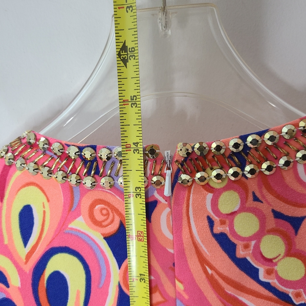 Lilly Pulitzer Mimi Embellished Trapese Dress in Multi Reef Retreat Print Sz S - Picture 13 of 14
